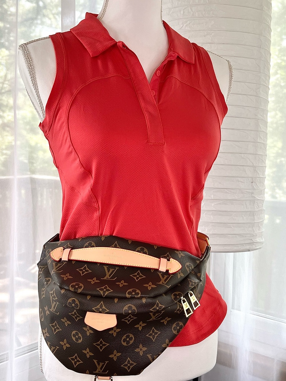 Designer Inspired Monogram Bumbag Belt Bag  Brown and Gold  Convertible - Picture 4 of 16